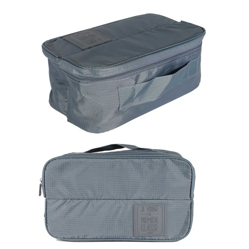 Pochette de Voyage Jet Lag pour Sous-vêtements Compartimentée Grise