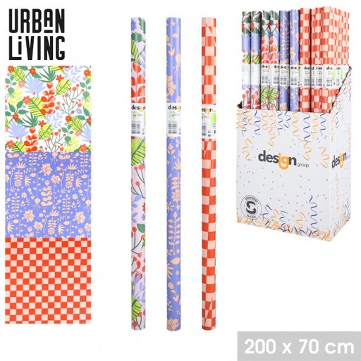 Papier Cadeau Urban Living Mère Nature Décor Floral 200x70cm