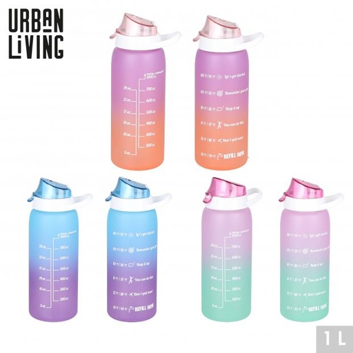 Urban Living Gourde 1L Motivante Graduée Sans BPA Dégradé