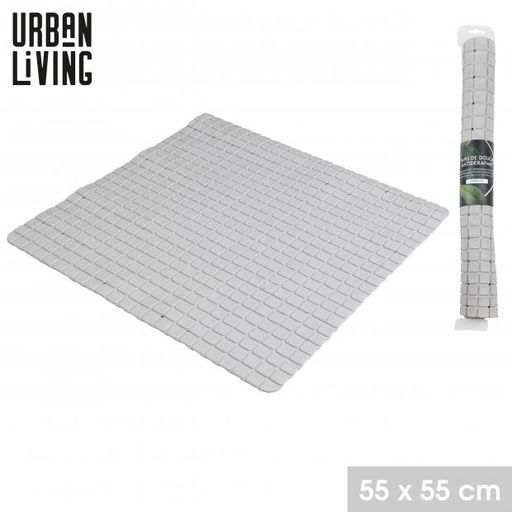 Urban Living NOMAD Tapis de douche antidérapant Gris Caoutchouc 55x55 cm