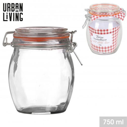 Urban Living Bocal de Conservation Hermétique en Verre 750ml à Clip