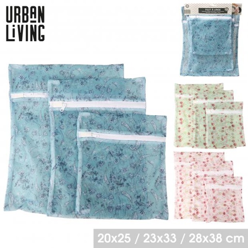 Urban Living Lot de 3 Filets à Linge à Motifs Floraux Assortis (3 Tailles)