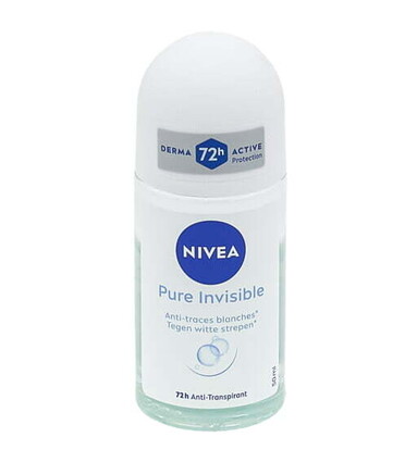 Nivea Déodorant Bille Pure Invisible Anti-Traces Blanches 72h 50ml