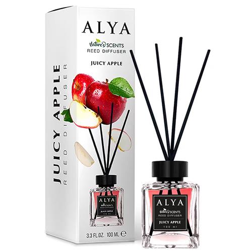 Alya Diffuseur à Bâtonnets Senteurs Naturelles Pomme Juteuse 100ml