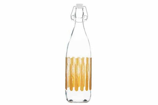 Cosy & Trendy Brisa Bouteille Verre 1L Bouchon Mécanique Motif Jaune