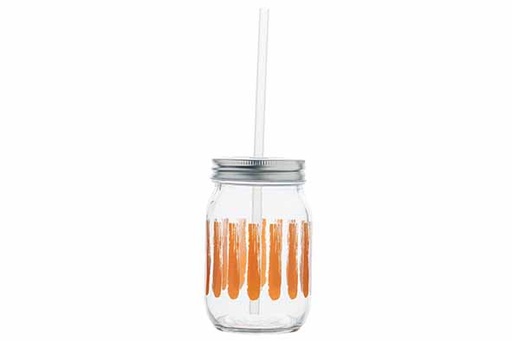 Cosy & Trendy BRISA Bocal Mason Orange 47cl avec paille