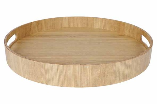 Cosy & Trendy Plateau Aura Rond Bois Naturel Ø40xH5cm avec Poignées