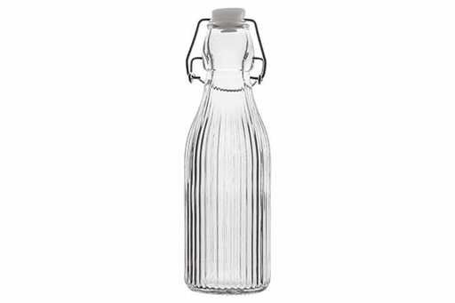 Cosy & Trendy Bouteille à lait verre rainuré 250ml bouchon mécanique