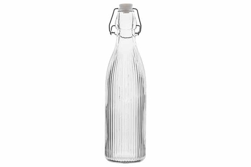 Bouteille verre strié 500ml bouchon mécanique Cosy & Trendy