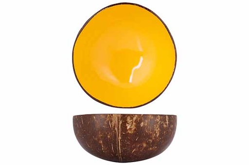 Noya Bol en Noix de Coco Jaune Ø14 cm Fait Main