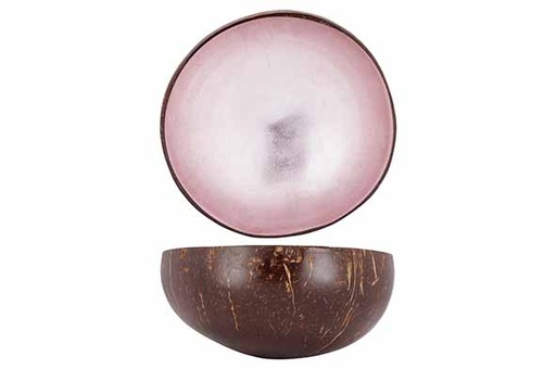 Noya Bol en coco fait main, Rose doux métallisé, Ø 14 cm
