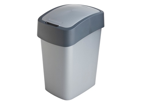 Curver Poubelle basculante Flip Bin 25L Argent/Anthracite