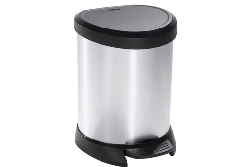 Curver Decobin Poubelle à pédale 5L Argent/Noir