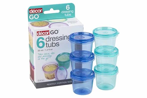 Decor GO Lot de 6 Pots Vinaigrette Assortis 35ml