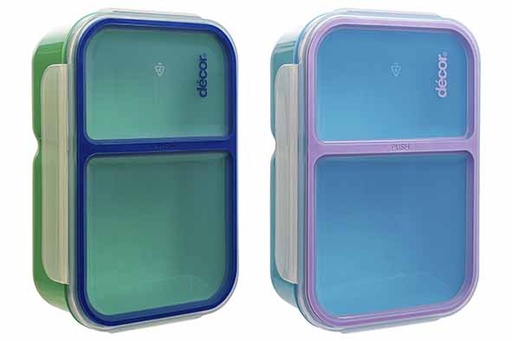 Decor GO Double Split Boîte Bento 1L Lot de 2 Assortis