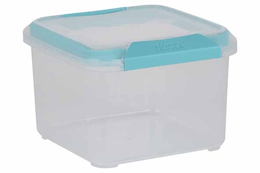 Decor Boîte Hermétique Carrée 1,4L Clips Fraîcheur Transparent Turquoise