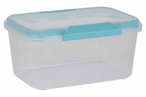 Decor Fresh Seal Clips Boîte Hermétique 3L Rectangulaire Transparent/Bleu