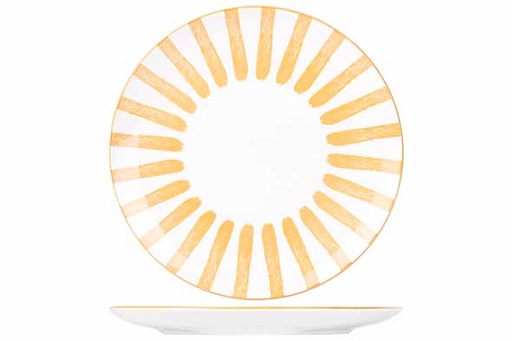 Assiette plate Cosy & Trendy Cabana céramique orange rayures Ø 26,7 cm