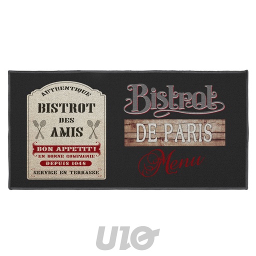 Douceur d'Intérieur Tapis Rectangulaire Bouclette Bistrot des Amis 50x120 cm