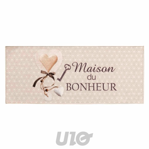 Tapis Imprimé Bouclette Beige 50x120 Douceur d'Intérieur Maison du Bonheur