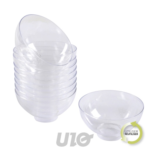 Homea 25 Verrines Bols Plastique Réutilisables 50ml Transparent