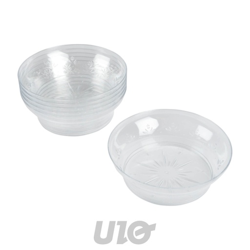 Homea - Lot de 6 Bols Réutilisables Plastique Transparent 350ml