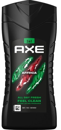 Axe Africa Gel Douche 3-en-1 Corps Visage Cheveux 400ml
