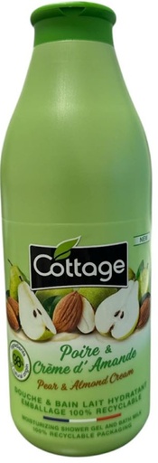 Cottage Douche & Bain Lait Hydratant Poire & Crème d'Amande 750ml
