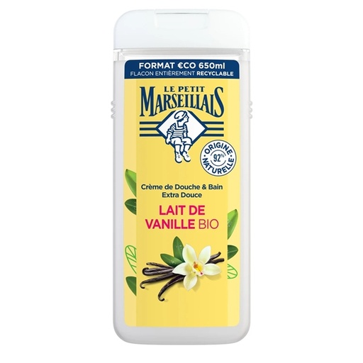 Le Petit Marseillais Crème Douche & Bain Extra Douce Lait Vanille Bio 650ml