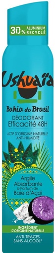 Ushuaia Déodorant Spray Bahia do Brasil Baie d'Açaï 48H Anti-traces Sans Alcool 200ml