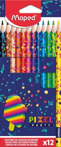 Maped Pixel Party 12 Crayons de couleur en résine