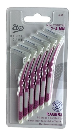 Etos Brossettes interdentaires Mini Coniques 2-4 mm Roses x6