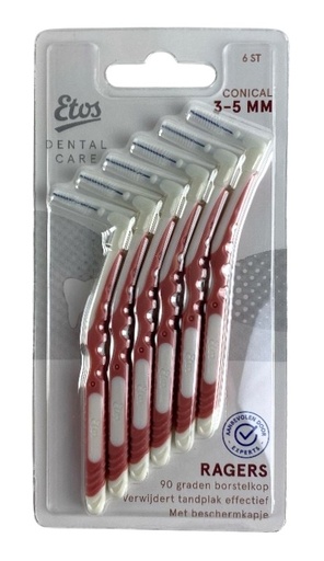 Etos Brossettes Interdentaires Coniques 3-5 mm x6 Roses