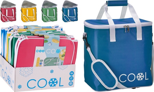 Sac glacière souple COOL 18L, bandoulière, coloris assortis