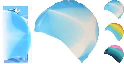 Bonnet de bain silicone 3 assortis multicolore