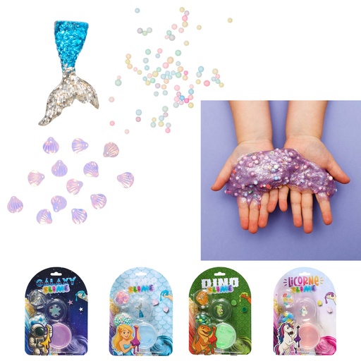 Pâte Gluante Jeux 2 Momes avec Paillettes, Billes, Sirène & Coquillages