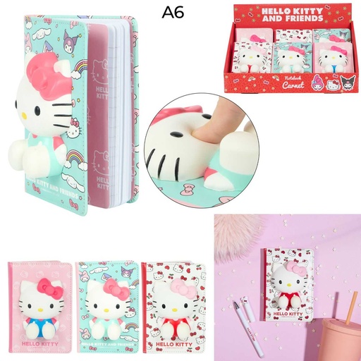 Carnet A6 Hello Kitty Figurine Relief Anti-Stress