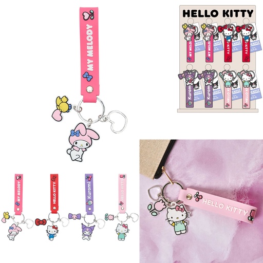 Porte-clés Hello Kitty, Pendentif Silicone & Métal Kawaii
