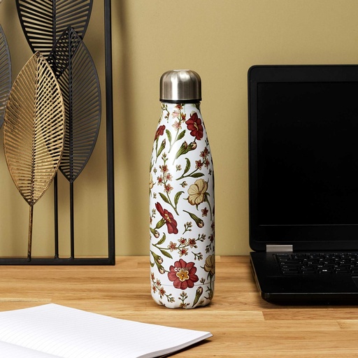 Cook Concept Bouteille Isotherme Automne Motif Floral 50 cl Acier Inoxydable