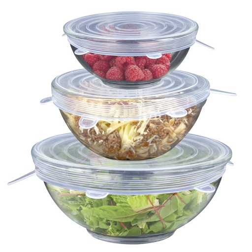 Cook Concept Lot de 3 Couvercles Silicone Extensibles Transparents