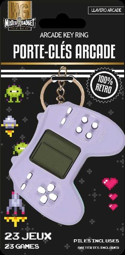 Mister Gadget Porte-clés Arcade Rétro 23 Jeux Violet Piles Incluses