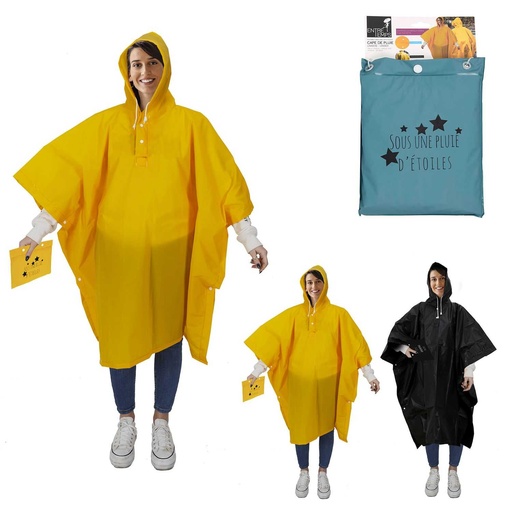 Entre Temps Cape Pluie Imperméable Pliable Unisexe Pochette 126x100cm