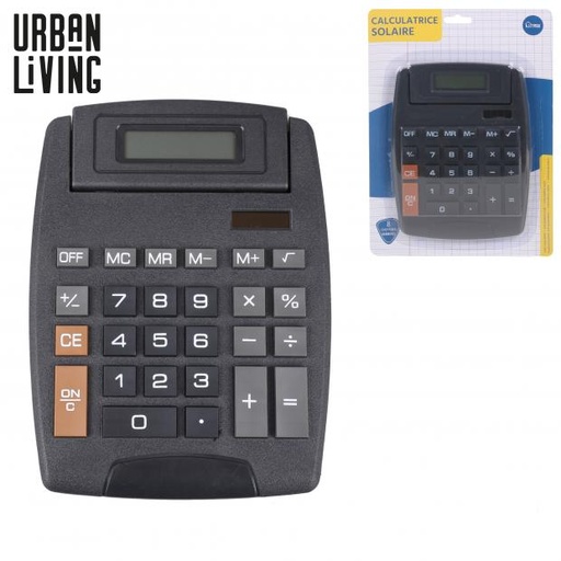 Urban Living Calculatrice Solaire 20cm Noire Bureau École