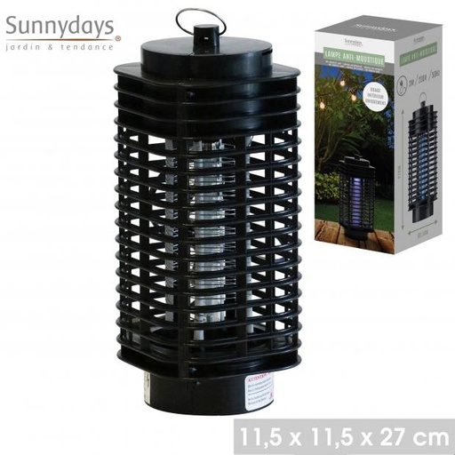 Sunnydays Lampe Anti-Moustique Électrique 3W Noire H27cm Int/Ext