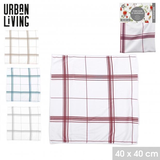 Urban Living SONOMA Torchon à Vaisselle Microfibre 40x40 cm 4 Couleurs Disponibles