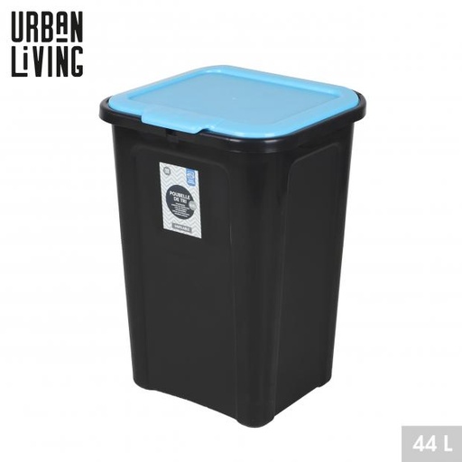 Urban Living Poubelle de tri empilable noire couvercle bleu 44 L