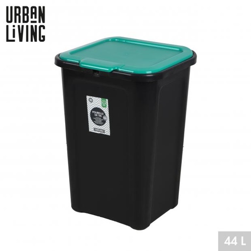 Urban Living Poubelle de Tri Empilable Noire 44L Couvercle Vert