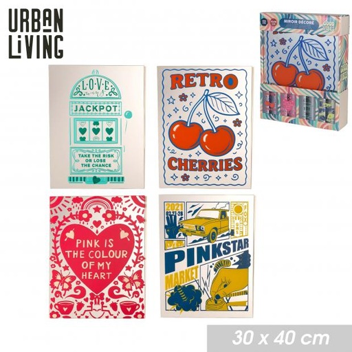 Miroir décoratif Urban Living GOOD VIBES 4 motifs disponibles 30x40 cm