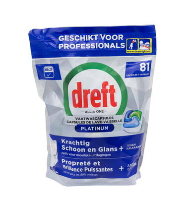 Dreft Capsules Lave-Vaisselle Tout-en-Un Platinum 81x
