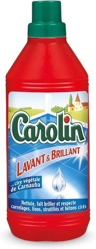Carolin Nettoyant Sol Lavant & Brillant Cire de Carnauba 1L